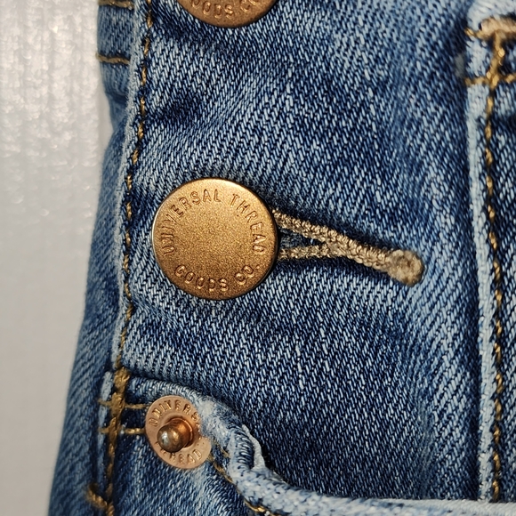 Universal Thread Light to Medium Blue Denim Overalls with Brass Buttons GRUNGE - Picture 4 of 14